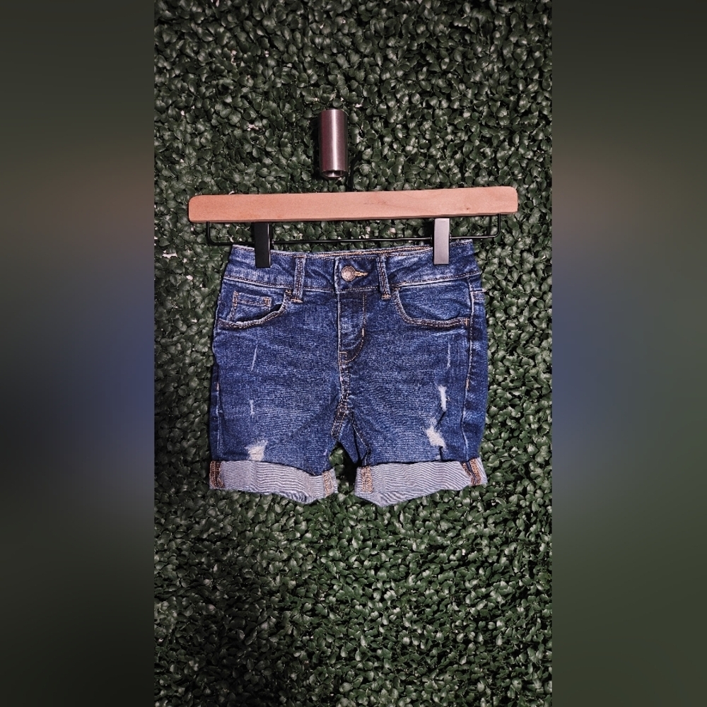 2 Piece Set Kids Denim Blue Shorts With White Tank Top